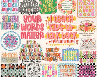 Logopedie png-bundel, SLp png, sublimatieontwerp logopedist, logopedist cadeau, retro groovy bloemencoquettestrik