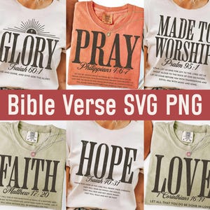 Christian Bible Verse Svg Png Eps Bundle, Pray Philippians 4 6 Svg, Made to Worship Matthew 17 20 Scripture Svg, Faith Svg, Love God Jesus
