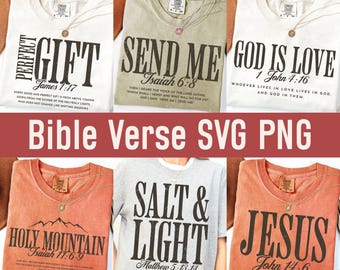 Bundle verset de la Bible Christian Svg Png Eps, envoyez-moi Isaïe 6 8 Écritures Svg, sel et lumière Matthieu 5 13 14, fichier Svg foi, amour Dieu Jésus
