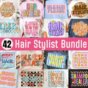Hair Stylist Png Bundle, Hairstylist Png, Hairdresser Sublimation Designs, Hair Hustler Gift, Best Hairstylist Ever, Retro Coquette Bow