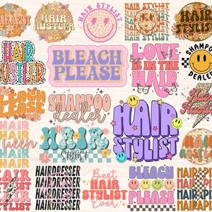 Hairstylist Png Bundle, Hair Stylist Png, Hairdresser Sublimation Designs, Hair Hustler, Best Hair Stylist Ever, Retro Groovy, Wavy Stacked
