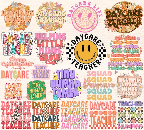 Daycare Png Bundle, Daycare Teacher Png, Childcare Provider Sublimation Designs, Tiny Human Tamer Png, Toddler Preschool Teacher Gift