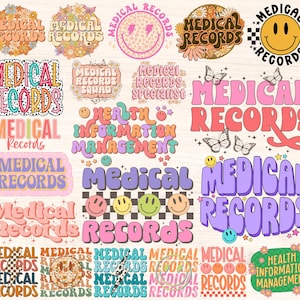 Medical Records Png Bundle, Health Information Management Png, Medical Records Tech Png, Medical Professional Specialist Sublimation Designs