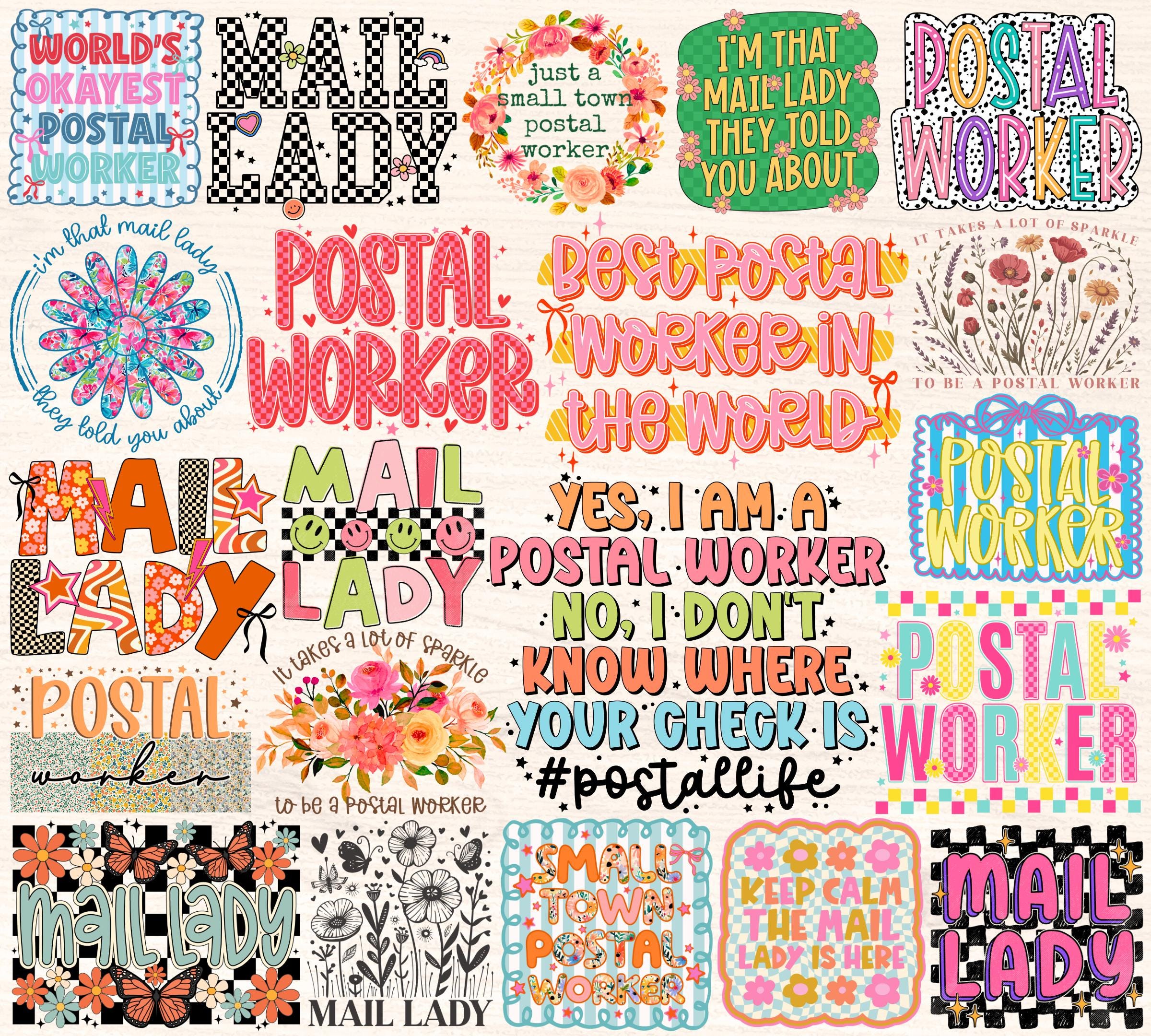 Postal Worker Png Bundle, Mail Lady Png, Mail Carrier Sublimation ...
