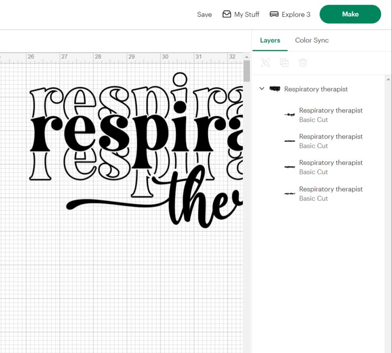 K&ouml;nnte beinhalten: Ein schwarz-wei&szlig;es Design des Textes "respiratory therapist" mit mehreren &uuml;bereinander gestapelten Textschichten.