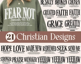 Christelijke Svg Png-bundel, bijbelvers schrift, geloof religieus, inspirerende Jezus Heer voor shirt, genade ingewisseld zout licht liefde gekozen