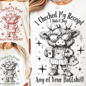 Funny Highland Cow Png, Sassy Snarky Cow, Trendy Sarcastic Funny Women Humor, Retro Vintage Cute Heifer Sublimation Designs, Mental Health