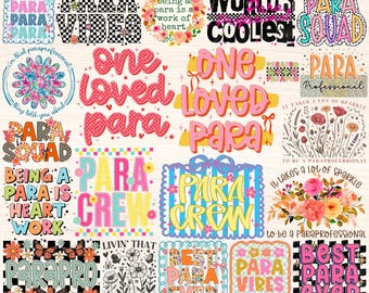 Para Png Bundle, Paraprofessionelle Png, Parapro Sublimationsdesigns, Lehrer Zurück zu Schulgeschenk, Para Professioneller Png, Para Squad Crew