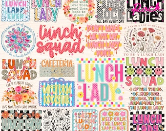 Lunch Lady png-bundel, cafetariaploeg png, schoolcafetaria werknemer sublimatieontwerpen, ploeg, beste lunchdame ooit, terug naar school cadeau