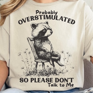 Wahrscheinlich überreizter Waschbär Png, lustiger Waschbär Png, Retro Vintage Tierzitate, freche sarkastische Tiere Sublimationsdesigns Geschenk