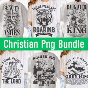 Christliches Png-Bundle, Bibel-Vers-Schrift-Sublimations-Designs, folge dem Wort, nicht Herde, der Himmel brüllt Png, Tochter des Königs Png