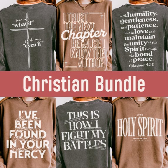 Christian Svg Png Bundle, Aesthetic Inspirational Bible Verse Scripture Motivational Quote, Love God Jesus Christ Lord, Faith Religious Png