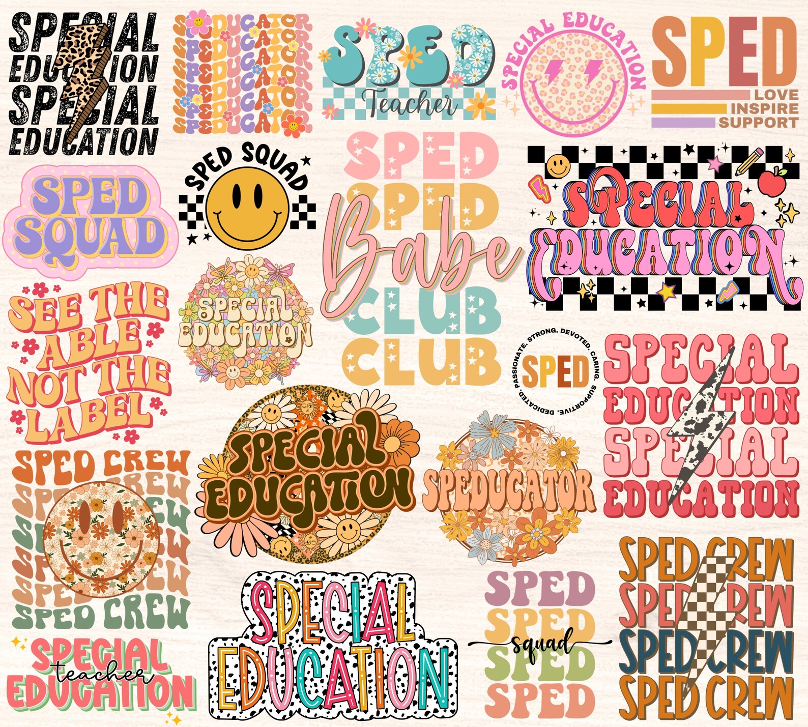 Sped Files Design Sped Teacher Png Bundle, Special Education Png, Special Ed Sublimation ...