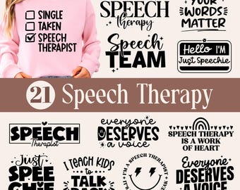 Logopedie Svg bundel, logopedist Svg, logopedie taal patholoog SLP cadeau, speechie Svg Design, retro Groovy SLP citaten gezegden