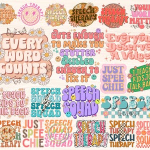 Speech Therapy Png Bundle, Speech Therapist Sublimation Designs, Slp Png, Speech Language Pathologist Png, Retro Groovy Dalmatian Dots