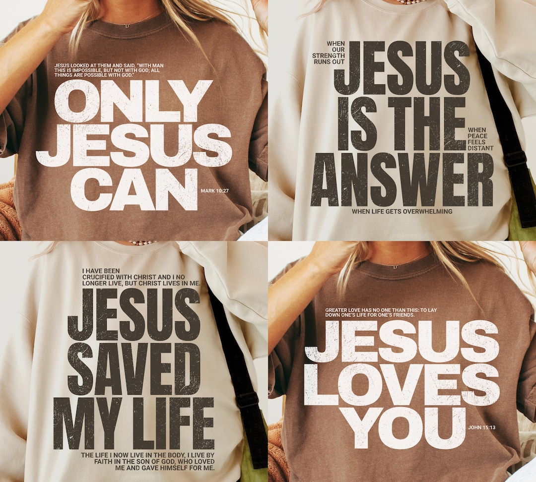 Jesus Christian Svg Png Bundle, Bible Verse Scripture, Mark 10 27, John 15 13, Galatians 2