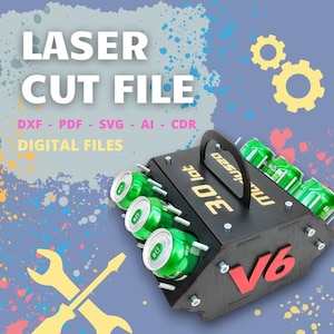 Cadeau pour un frère ami beau-frère / contreplaqué 3 mm 4 mm / Alcool moteur bière V6 / fichier découpé au laser / CNC / fichier alcool moteur bière