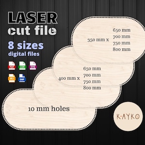 Häkelbasen, 8 Größen, CO2-Laser-Schneidedatei, Unterseite, Moseskorb für Babywiege, Sperrholzdateien, SVG, dxf, ai, cdr, pdf