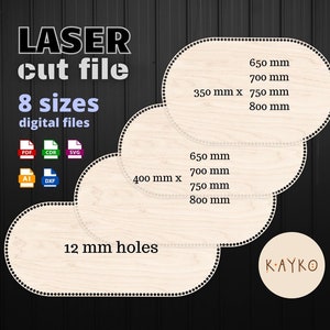 Häkelbasen, 8 Größen, CO2-Laser-Schneidedatei, Unterseite, Moseskorb für Babywiege, Sperrholzdateien, SVG, dxf, ai, cdr, pdf
