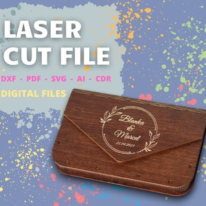 Money plywood box, for cash CO2 laser cut file, 3mm thickness, laser cut svg dxf ai cdr pdf files