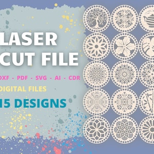 Base For Crochet Laser Cut | 15 desings | dxf cdr pdf ai svg Bundle | Crochet Design | CNC Files | Crochet Bag / Box
