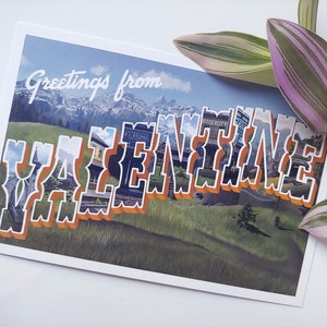 RDR2 Inspired Vintage Style Postcard | Valentine Western Town Fan Art | 4"x6" Print