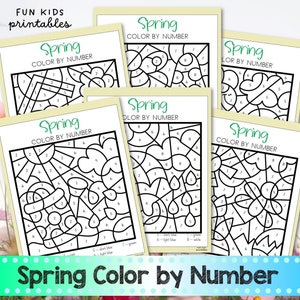 Spring Color by Number | Spring Coloring Pages | Spring Color by Code | Spring Coloring