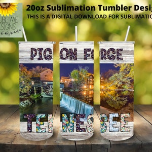 Pigeon Forge Smoky Mountain Tennessee 300 DPI, 20oz Skinny Tumbler Design, Straight Tumbler, Sublimation Tumbler Wrap, Digital Download