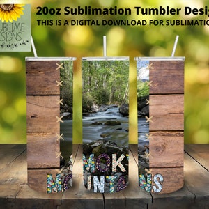 Smoky Mountains Tennessee 300 DPI, 20oz Skinny Tumbler Design, Straight Tumbler, Sublimation Tumbler Wrap, Digital Download
