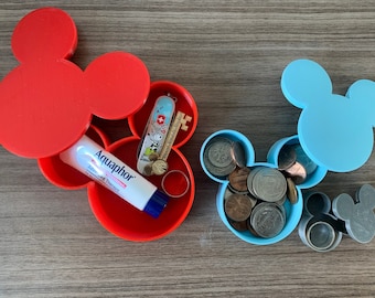 Mickey Mouse Storage Container 3D Printed for Desk Organization, Children, Jewelry, Trinkets, and More