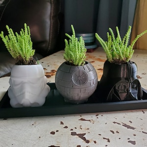 Star Wars Planters. Imperial Set. Death Star. Storm Trooper. Darth Vader. image 1