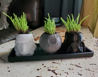 Star Wars Planters. Imperial Set. Death Star. Storm Trooper. Darth Vader.