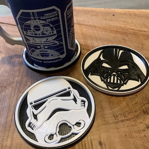 Star Wars Coaster. 3D Printed. Storm Trooper. Clone Trooper. Darth Vader.