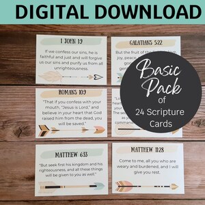 Scripture Memory Bible Verse Cards Printable Digital Download