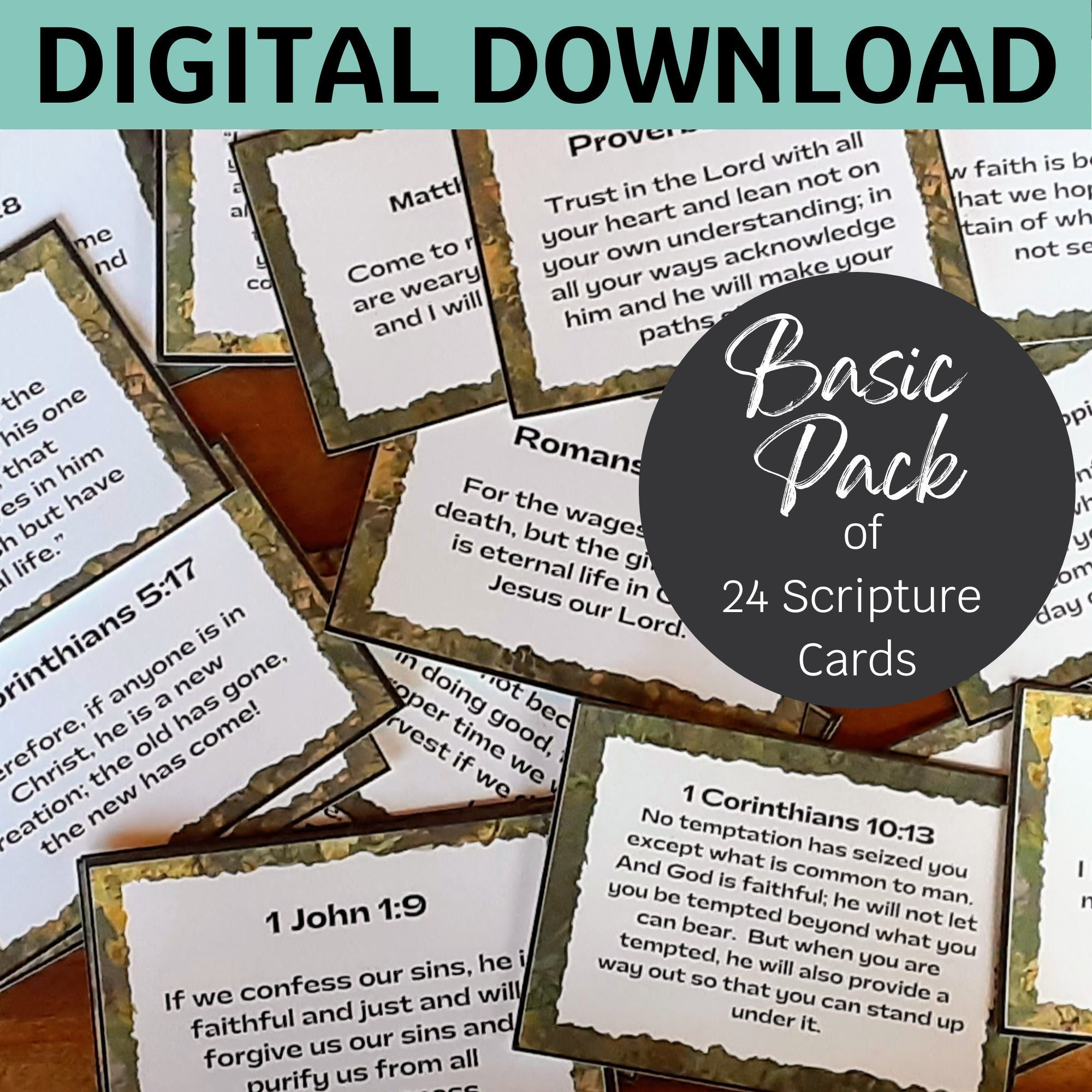 Scripture Memory Bible Verse Printable Digital Download - Etsy