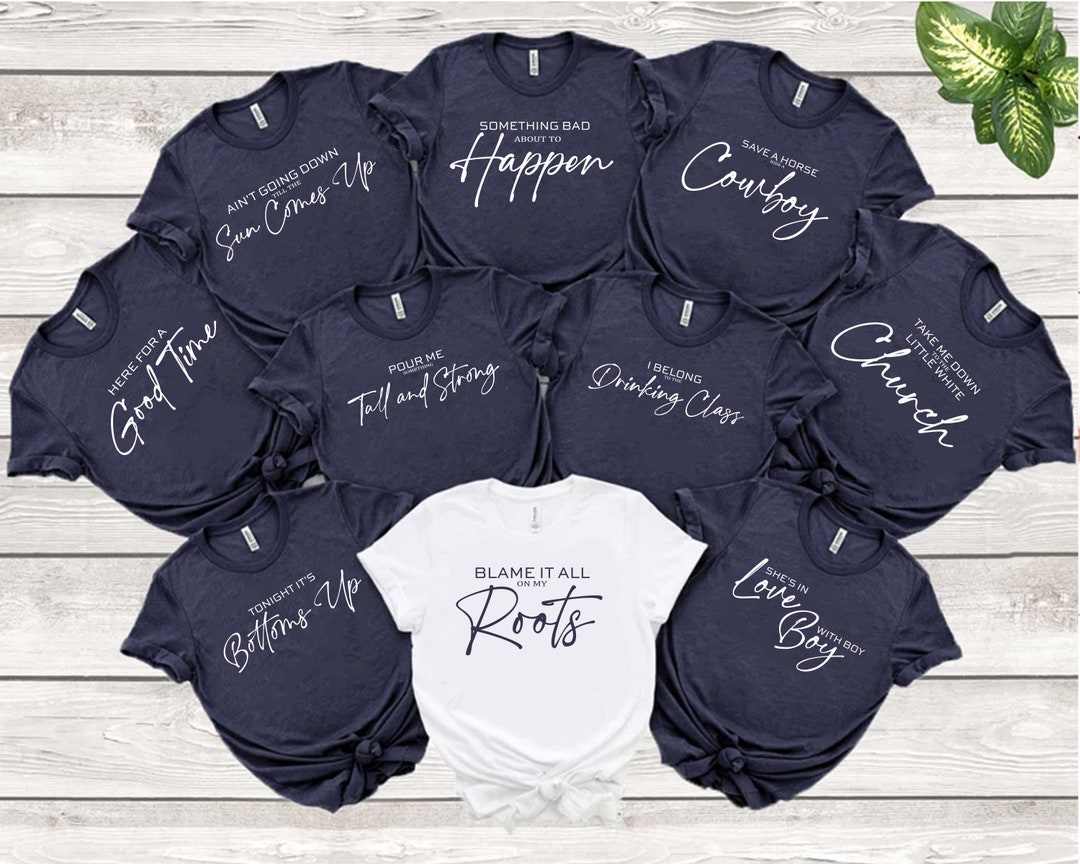 Country Music Themed Bridal Party Custom Lyrics Shirt - Etsy