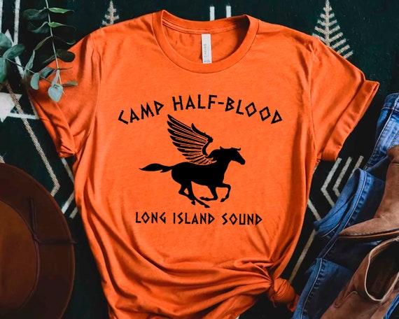 Camp Half blood Long Island Sound Orange T shirt Percy Jackson Womens sizes