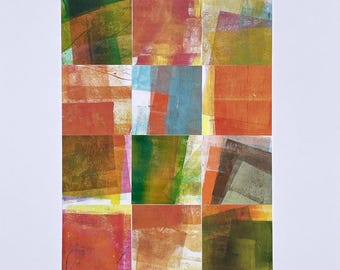 Warm Montage - Hand Printed and Assembled Collage Art