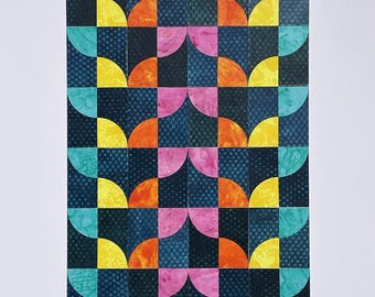 Neon Climbers - Hand Printed and Assembled Collage Art