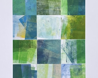 Cool Montage - Hand Printed And Assembled Multi Color Collage Art