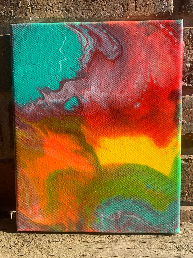 Rainbow Highflow Acrylic Painting Etsy