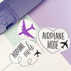 Flugzeug-Modus-Vinyl-Aufkleber-Aufkleber; HTV Bügelbilder für T-Shirts, Wasserflaschen, Laptops