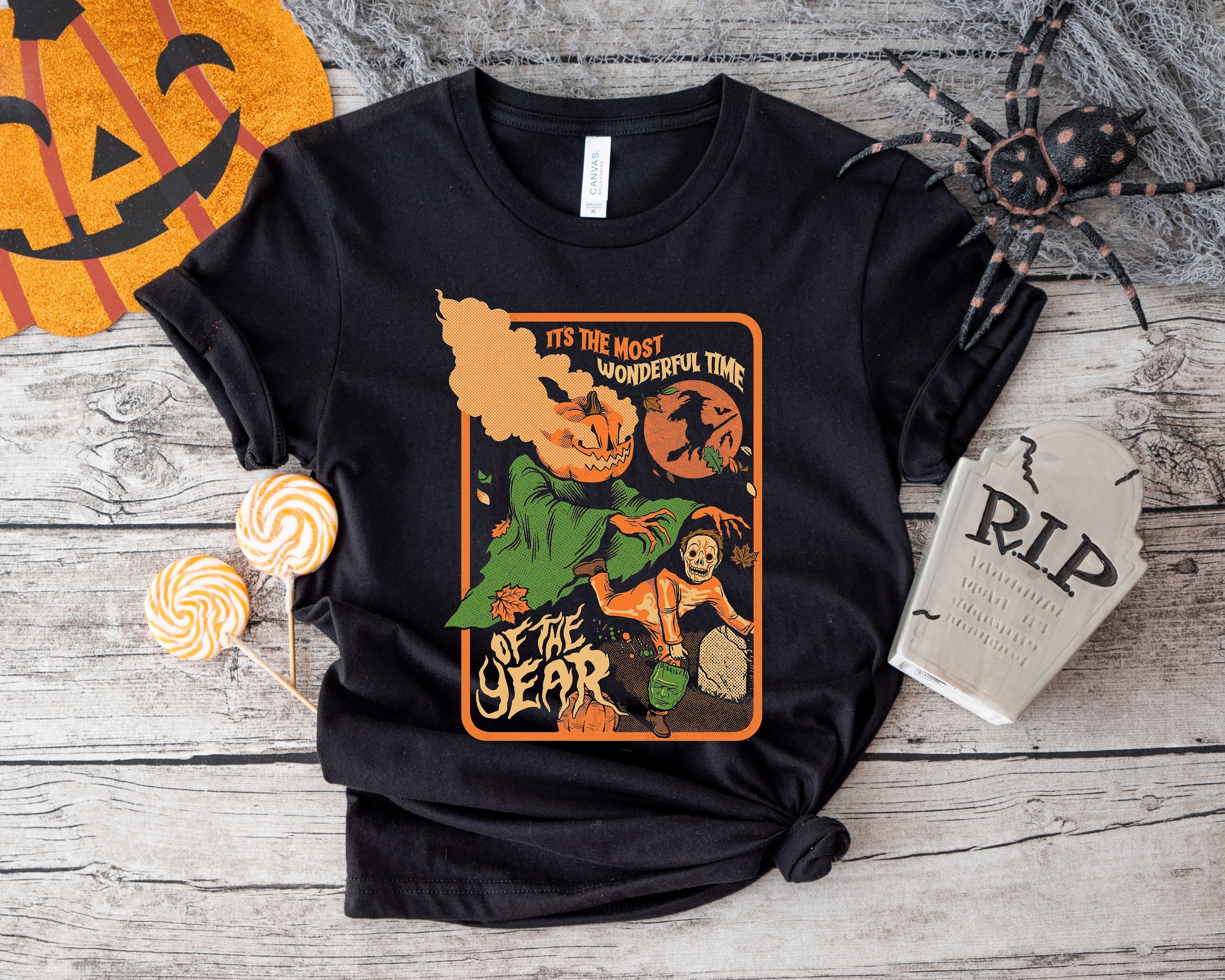 Discover Camiseta Fiesta de Halloween 2022 Retro Vintage para Hombre Mujer