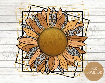 Sunflower PNG Sublimation | Gold Sunflower PNG | Gold Sublimation Download | Sunflower Sublimation Design Download | Sunflower Sublimation