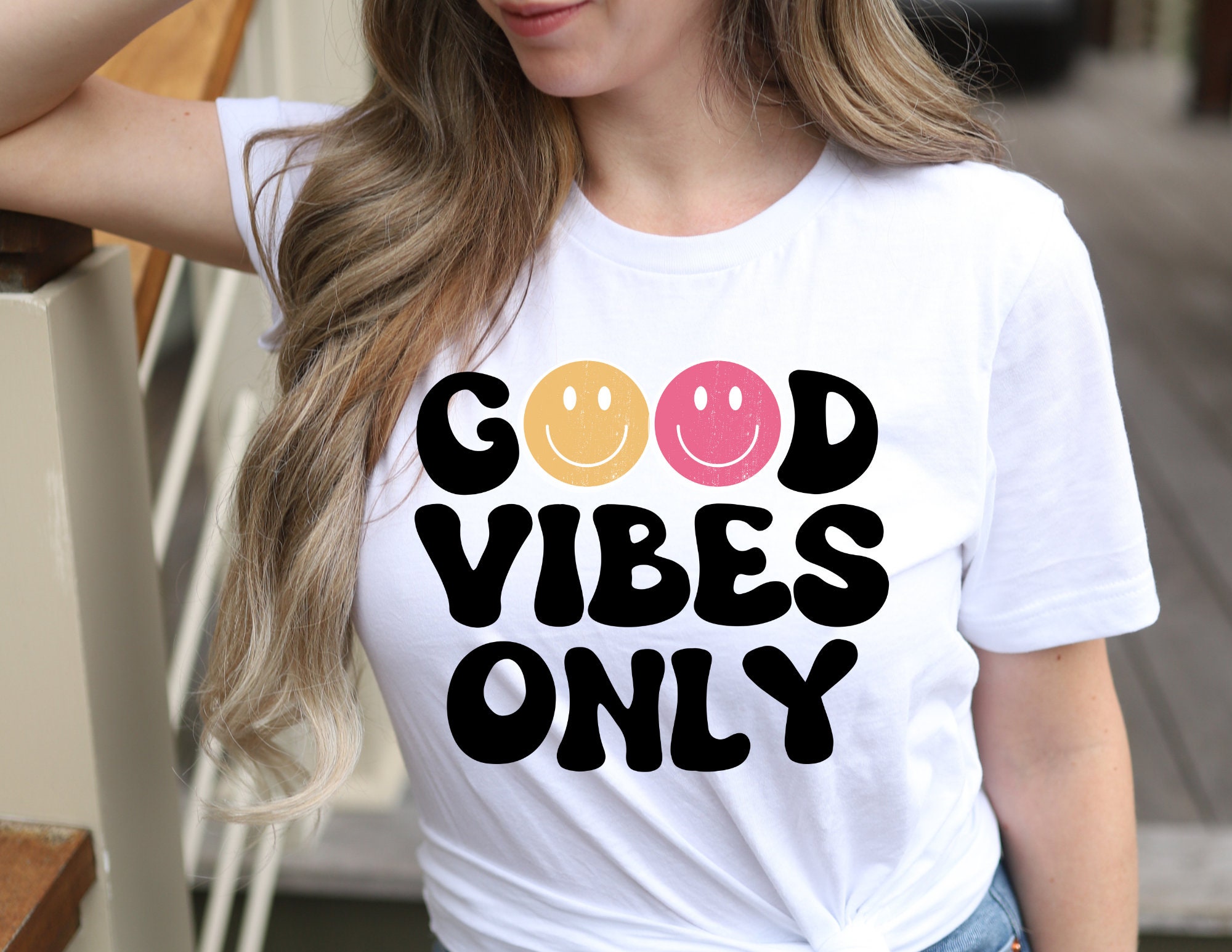 Good Vibes Only PNG Sublimation Design | Smile Face PNG Sublimation ...