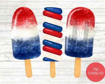 Popsicle patriottico PNG / Independence Day Design / 4 luglio PNG / Sublimazione patriottica del ghiacciolo / Design patriottico / Stelle e strisce