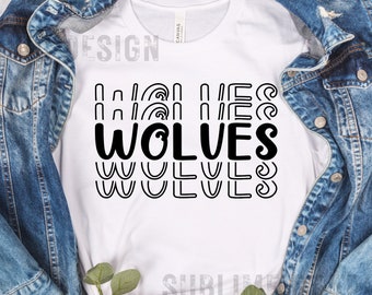Wolves Mascot PNG | Stacked Wolves Sublimation | Wolves Mascot Sublimation | Sports Mascot Sublimation PNG | Wolves PNG For Sublimation