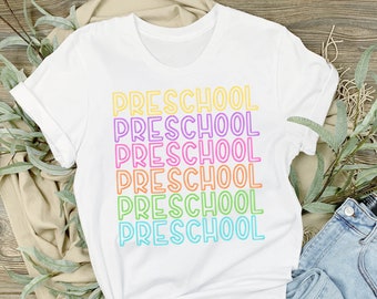Preschool PNG | Preschool Png Sublimation | Preschool Teacher PNG | Preschool Teacher Vibes | Stacked Preschool Png | Rainbow Preschool Png