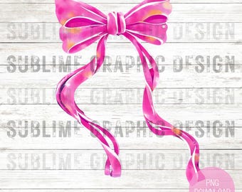 Pink Coquette Bow PNG, Coquette Pink Bow png, Bow png, Pink Bow Sublimation, Ribbon Bow Watercolor png, Coquette png, Girly png