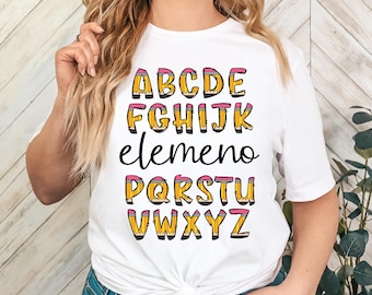 Alphabet Elemeno PNG | Teacher PNG | Preschool png | Pencil Elemeno png | ABC elemeno png | Pencil Alphabet png Sublimation